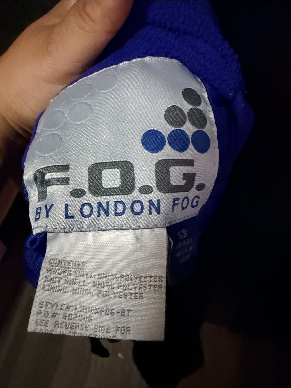 London Fog Kids Blue and White Jacket Label Detail